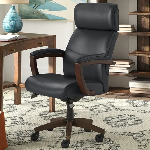 La-Z-Boy Office Chairs<Greyson Ergonomic Bonded Leather Swivel Executive Chair, Black (CHR10086B)