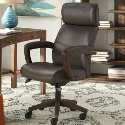 La-Z-Boy Office Chairs<Greyson Ergonomic Bonded Leather Swivel Executive Chair, Brown (CHR10086C)