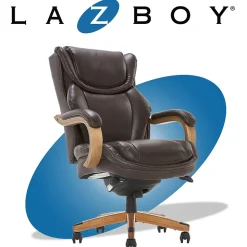 La-Z-Boy Ergonomic Chairs<Harnett Ergonomic Faux Leather Swivel Executive Chair, Coffee (46253B)