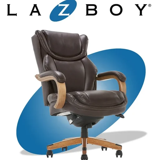 La-Z-Boy Ergonomic Chairs<Harnett Ergonomic Faux Leather Swivel Executive Chair, Coffee (46253B)