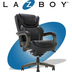 La-Z-Boy Office Chairs<Harnett Ergonomic Faux Leather Swivel Executive Chair, Black (46253A)
