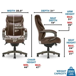 La-Z-Boy Office Chairs<Hyland Ergonomic Faux Leather Swivel Executive Chair, Brown (CHR10044C)