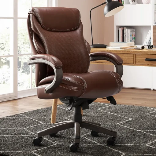 La-Z-Boy Office Chairs<Hyland Ergonomic Faux Leather Swivel Executive Chair, Brown (CHR10044C)