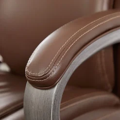 La-Z-Boy Office Chairs<Hyland Ergonomic Faux Leather Swivel Executive Chair, Brown (CHR10044C)