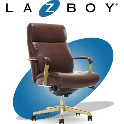 La-Z-Boy Office Chairs<Melrose Ergonomic bonded Leather Swivel Executive Chair, Brown (CHR10084C)