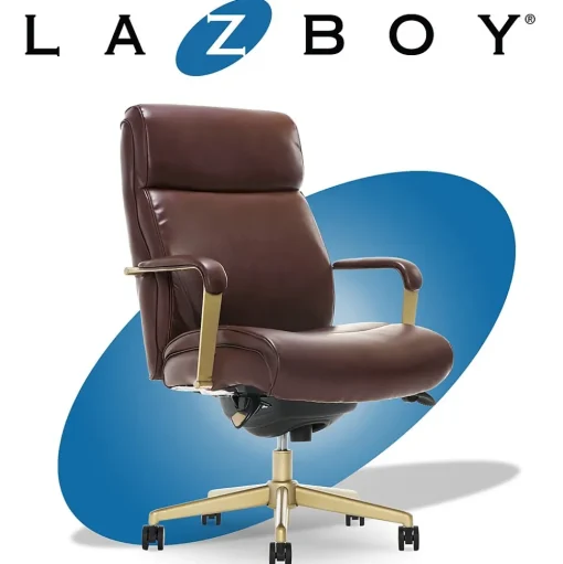 La-Z-Boy Office Chairs<Melrose Ergonomic bonded Leather Swivel Executive Chair, Brown (CHR10084C)