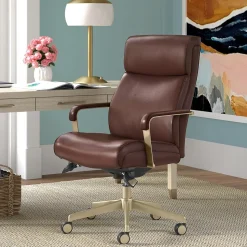 La-Z-Boy Office Chairs<Melrose Ergonomic bonded Leather Swivel Executive Chair, Brown (CHR10084C)