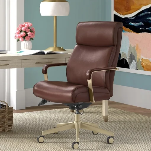La-Z-Boy Office Chairs<Melrose Ergonomic bonded Leather Swivel Executive Chair, Brown (CHR10084C)