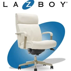 La-Z-Boy Office Chairs<Melrose Ergonomic bonded Leather Swivel Executive Chair, White (CHR10084B)