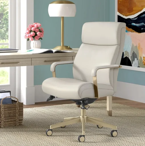La-Z-Boy Office Chairs<Melrose Ergonomic bonded Leather Swivel Executive Chair, White (CHR10084B)