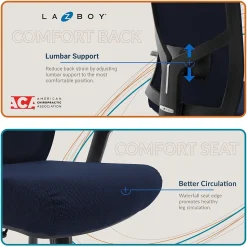 La-Z-Boy Office Chairs<Mesh Swivel Executive Chair, Navy (51489-NVY)