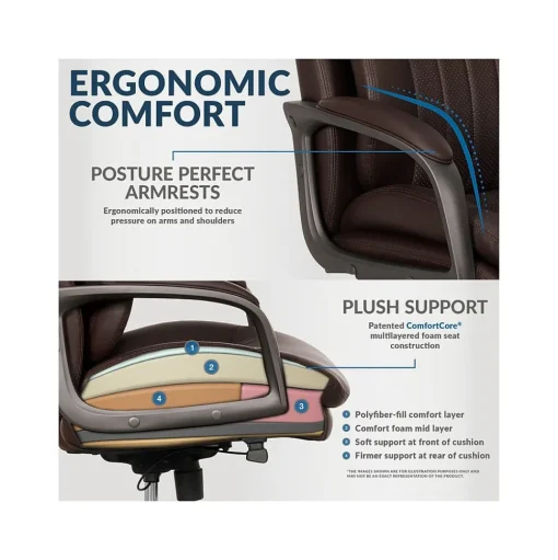 La-Z-Boy Ergonomic Chairs<Nova Ergonomic Polyurethane Swivel Executive Chair, (52372-BRN)