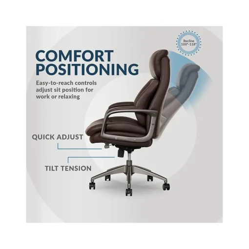 La-Z-Boy Ergonomic Chairs<Nova Ergonomic Polyurethane Swivel Executive Chair, (52372-BRN)