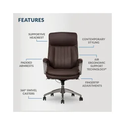La-Z-Boy Ergonomic Chairs<Nova Ergonomic Polyurethane Swivel Executive Chair, (52372-BRN)