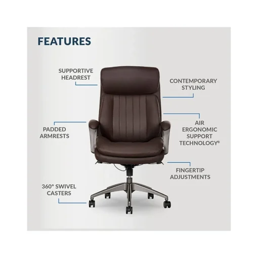 La-Z-Boy Ergonomic Chairs<Nova Ergonomic Polyurethane Swivel Executive Chair, (52372-BRN)