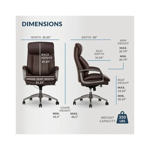 La-Z-Boy Ergonomic Chairs<Nova Ergonomic Polyurethane Swivel Executive Chair, (52372-BRN)