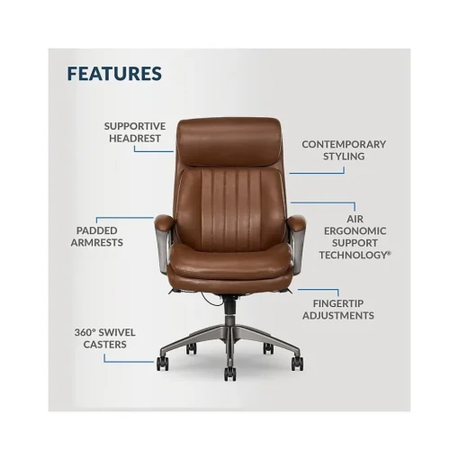 La-Z-Boy Ergonomic Chairs<Nova Ergonomic Polyurethane Swivel Executive Chair, (52372-CBRN)