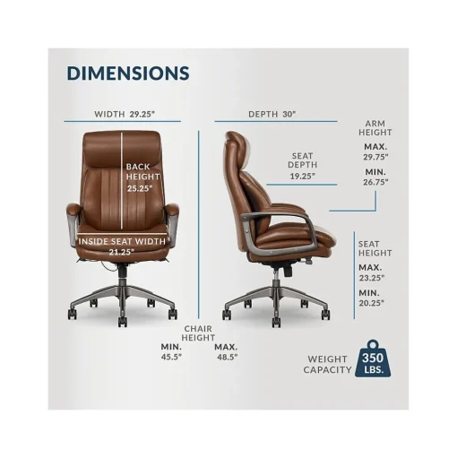 La-Z-Boy Ergonomic Chairs<Nova Ergonomic Polyurethane Swivel Executive Chair, (52372-CBRN)