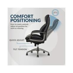 La-Z-Boy Ergonomic Chairs<Nova Ergonomic Polyurethane Swivel Executive Chair, (52372-BLK)