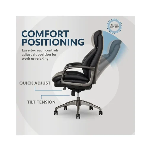 La-Z-Boy Ergonomic Chairs<Nova Ergonomic Polyurethane Swivel Executive Chair, (52372-BLK)