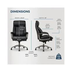 La-Z-Boy Ergonomic Chairs<Nova Ergonomic Polyurethane Swivel Executive Chair, (52372-BLK)