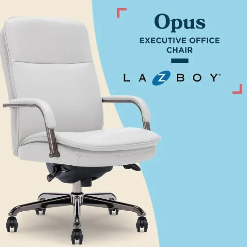 La-Z-Boy Office Chairs<Opus Ergonomic Bonded Leather Swivel Executive Chair, Gray and Graphite (CCHR10015B)