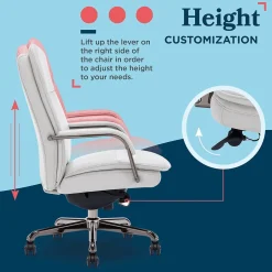 La-Z-Boy Office Chairs<Opus Ergonomic Bonded Leather Swivel Executive Chair, Gray and Graphite (CCHR10015B)