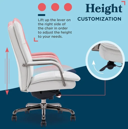 La-Z-Boy Office Chairs<Opus Ergonomic Bonded Leather Swivel Executive Chair, Gray and Graphite (CCHR10015B)