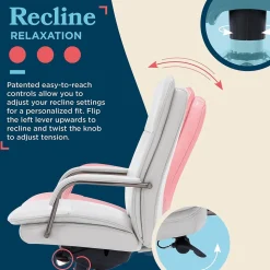 La-Z-Boy Office Chairs<Opus Ergonomic Bonded Leather Swivel Executive Chair, Gray and Graphite (CCHR10015B)
