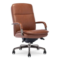 La-Z-Boy Office Chairs<Opus Ergonomic Bonded Leather Swivel Executive Chair, Cognac and Graphite (CCHR10015C)