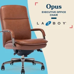 La-Z-Boy Office Chairs<Opus Ergonomic Bonded Leather Swivel Executive Chair, Cognac and Graphite (CCHR10015C)