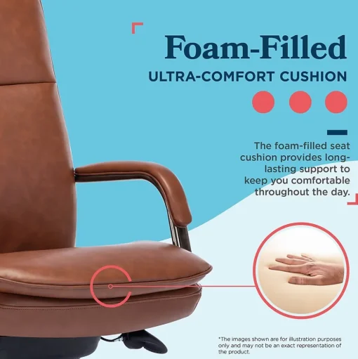 La-Z-Boy Office Chairs<Opus Ergonomic Bonded Leather Swivel Executive Chair, Cognac and Graphite (CCHR10015C)