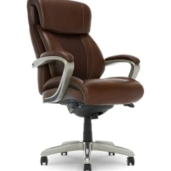 La-Z-Boy Office Chairs<Salerno Ergonomic Bonded Leather Swivel Executive Chair, Brown (45778-BRN)