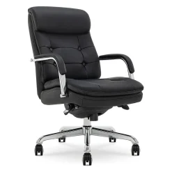 La-Z-Boy Office Chairs<Sonata Ergonomic Bonded Leather Swivel Executive Chair, Black and Chrome (CCHR10014D)
