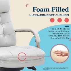La-Z-Boy Office Chairs<Sonata Ergonomic Bonded Leather Swivel Executive Chair, Gray and Graphite (CCHR10014B)