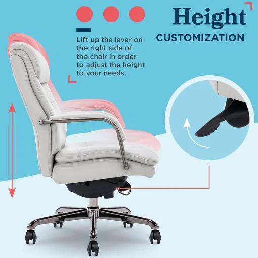 La-Z-Boy Office Chairs<Sonata Ergonomic Bonded Leather Swivel Executive Chair, Gray and Graphite (CCHR10014B)