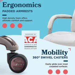 La-Z-Boy Office Chairs<Sonata Ergonomic Bonded Leather Swivel Executive Chair, Gray and Graphite (CCHR10014B)