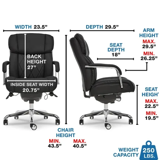 La-Z-Boy Ergonomic Chairs<Sutherland Ergonomic Faux Leather Swivel Computer and Desk Chair, (CHR10048A)