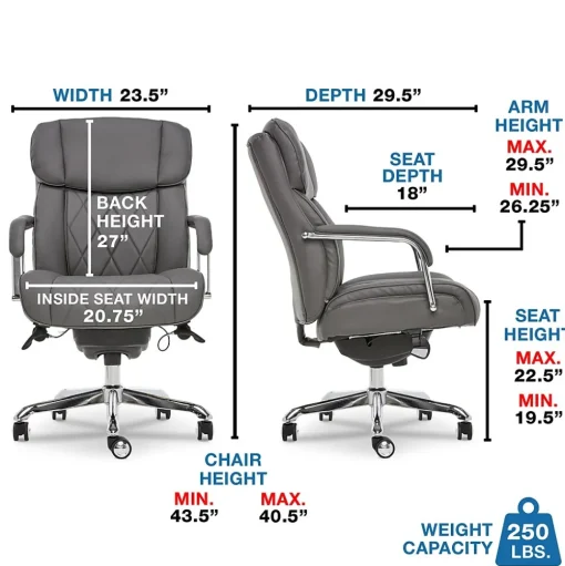 La-Z-Boy Ergonomic Chairs<Sutherland Ergonomic Faux Leather Swivel Computer and Desk Chair, (CHR10048B)