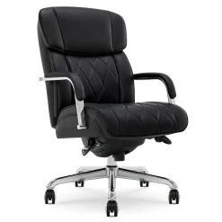 La-Z-Boy Office Chairs<Symphony Ergonomic Bonded Leather Swivel Executive Chair, Black and Chrome (CCHR10013D)