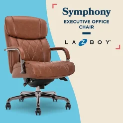 La-Z-Boy Office Chairs<Symphony Ergonomic Bonded Leather Swivel Executive Chair, Cognac and Graphite (CCHR10013C)
