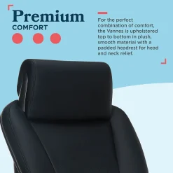 La-Z-Boy Office Chairs<Vannes Ergonomic Faux Leather Swivel Executive Chair, Black (60101-BLK)