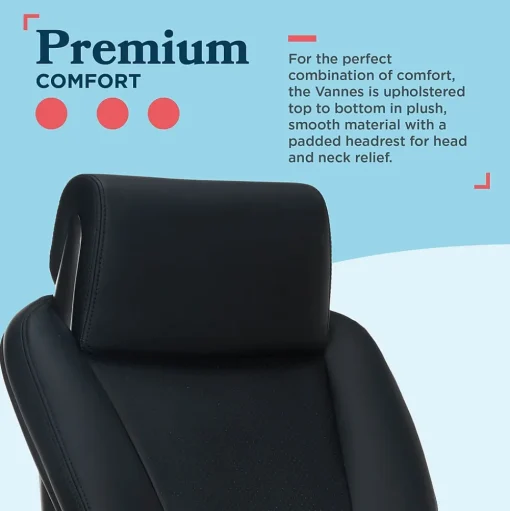 La-Z-Boy Office Chairs<Vannes Ergonomic Faux Leather Swivel Executive Chair, Black (60101-BLK)