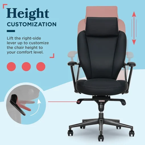 La-Z-Boy Office Chairs<Vannes Ergonomic Faux Leather Swivel Executive Chair, Black (60101-BLK)