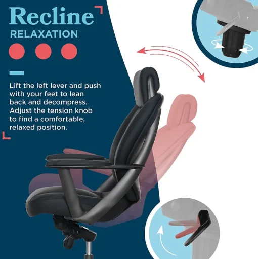La-Z-Boy Office Chairs<Vannes Ergonomic Faux Leather Swivel Executive Chair, Black (60101-BLK)