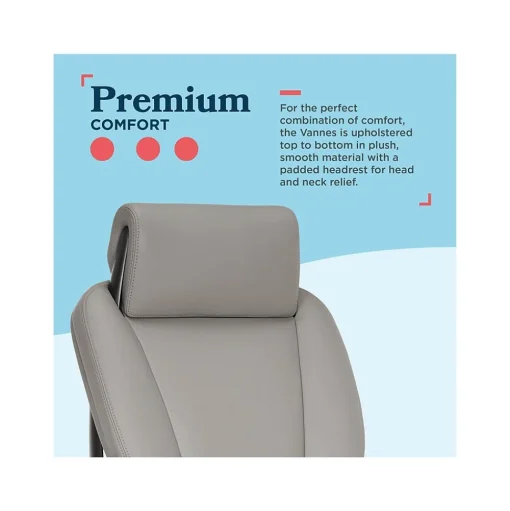 La-Z-Boy Office Chairs<Vannes Ergonomic Polyurethane Swivel Executive Chair, Gray (60101-GRY)