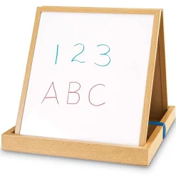 Learning Resources Dry Erase<Double-Sided Tabletop Easel, 19-3/4"H, Magnetic Whiteboard (LER7286)