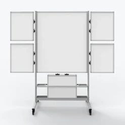 Luxor Dry Erase<Collaboration Station Mobile Whiteboard, Aluminum (COLLAB-STATION)