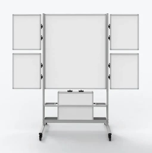 Luxor Dry Erase<Collaboration Station Mobile Whiteboard, Aluminum (COLLAB-STATION)