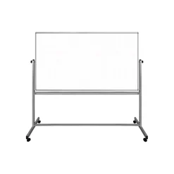 Luxor Dry Erase<Dry-Erase Mobile Combination Ghost Grid/Whiteboard, Aluminum Frame, 40" x 72" (MB7240LB)